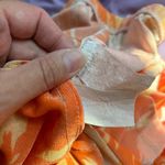 Vintage 90’s Orange Tropical Leaf Maxi Skirt Size L Photo 3