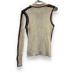 RTR Sea New York Riva Ribbed Embroidered Wool Collared Button Front Top Sz 8 Brown Photo 5