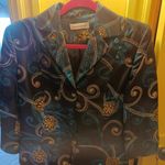 Amanda Smith  Women’s Silk  Blazer Jacket Size 6 3/4 Sleeve 3-button Black Gold… Photo 0