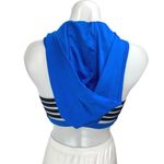 MPG Blue Black Sleeveless Strappy Hoodie Hooded Workout Athletic Crop Top Size S Photo 1