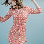 Boden Dress Womens 6R Pink Red 100% Silk Shirt Daisy Floral Long Sleeve Retro Size 6 Photo 0