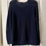 Lilly Pulitzer  Kristen Navy blue open knit cotton sweater size medium. Photo 4
