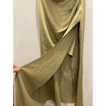 Azazie Olive Green Satin Strapless Cowl Maxi Dress Bridesmaid Formal Gown 8 Photo 3