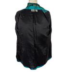 Chico's  Oriental Art-to-Wear Patchwork Silk Linen Blazer Jacket Turquoise SZ 4 Photo 13