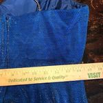 Alfred Angelo Vintage 90s  Long blue glitter v Neck crystal Formal dress‎ gown 8 Photo 7