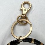 Gold Tone and Black Beaded Bracelet Lightning Charm Keychain Keyring Photo 2