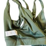 Alo Yoga S Olive Green Asymmetry Cut Out Strap Sports Bra Athletic Workout Top Photo 8