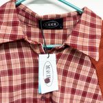 Cider  WOMEN RED PLAID PATTERN BUTTON DOWN JACKET SIZE LARGE Photo 2