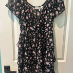 Brand New Row A Black Floral Dress Size L Photo 0