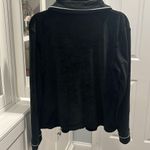 House of Harlow 1960 Velour 2 Piece Pajama Set, Black with White Pipping, Size L Photo 7