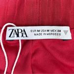 ZARA  Sheer‎ Pleated Ruffle Wide Leg Pull On Pants Pink Medium Flare Naked Photo 10