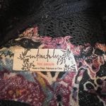 Free People  Lace Boho Mini Dress XS Black Floral High Neck Photo 5