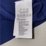 COS  Navy Blue Frilly Ruffle 100% Wool Crew Neck Sweater XS Photo 3