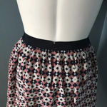 J.Crew silk diamond print navy & pink skate skirt Photo 4