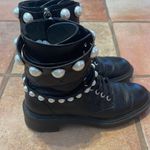 ZARA  pearl trim leather combat boots Photo 4