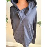 Athleta  Charcoal Gray Asymmetrical Zip up Hoodie Jacket Women's XL Ribbed Cuffs Photo 1