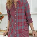Soft Surroundings Paramour Red Plaid Fleece Button Down Shirt Jacket Medium Photo 1