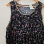 Erika & Co Vintage 90s Black Floral Corduroy Cotton Midi Cottagecore Dress Sz L Size L Photo 3
