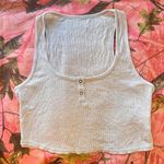 Vuori heather grey ribbed button up tank top Photo 1