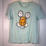 Sanrio  Uniqlo Seafoam Short Sleeve Shirt Egg Gudetama Size Large EUC #1572 Photo 1