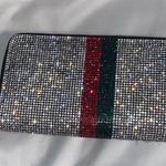 Zip around wallet BEAUTIFUL CLEAR RHINESTONES sparkling wallet Silver Photo 1