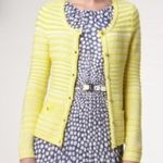 Trina Turk Ashbridge Knit Cardigan Sweater Yellow White Striped XS/Small Photo 11