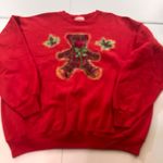 Hanes VTG Red Teddy Bear urgly Christmas Sweatshirt XXL Premium Weight holiday unisex Photo 0