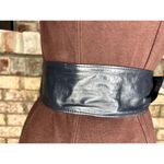 Cinch belt navy blue goldtone clasp 1980s signed pearl Photo 6