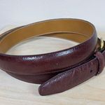 VTG Womens Belt 40 Solid Brass Handcrafted in USA Burgundy Brown Quiet Luxury Photo 3