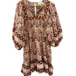 Cleobella  Boho Oversized Magdalena Puff Sleeve Flowy Mini Dress Size Small‎ Photo 5