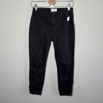 frame denim Frame Womens Trapunto Mid Rise Black Jogger Ankle Zip denim Pants Size 25 Photo 5