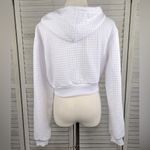 Refuge ATHLETICS Cropped Full Zip Hoodie Sweatshirt Quilted Check White-XL Photo 1