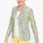 Talbots NWOT  Cotton Ditzy Floral Blazer Multicolor Size 12 Petite‎ Photo 0