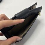 Fossil  Logan Tab Clutch Wallet Black Gold Metallic Shiny Interior Leather Photo 5