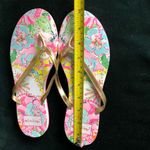 Lilly Pulitzer spring flip flops gold strap floral top NEW 9 Photo 2