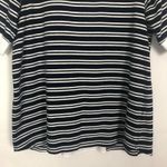 Tribal Striped Back Slit Lace Up Top Size Medium Blue Photo 3