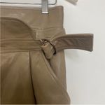 Sézane Sezane 100% lambs leather trousers in tan/ dark beige Photo 11