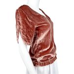 Madewell Women’s Flare Sleeve Orange Velvet Tulip-Sleeve Ruffle Top Size XXS Photo 7