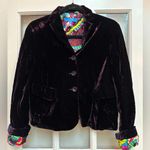 Escada Sport Dark Plum Purple Crushed Velvet Blazer Jacket EU Size 34 US Small S Photo 1