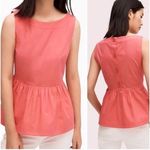 Kate Spade  New York RETAIL $158 Button Back Peplum Top Pink Shore Thing Size 0 Photo 1