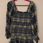 Love Shack Fancy  blue and cream plaid dress Photo 0