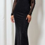 NBD Cecelia Metallic Mesh Gown, Black, Small Photo 4