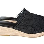 Women’s Espadrille Summer Wedge Slip On Crochet Size 10 Black 2” Wedge Boho New Photo 6