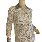 VINTAGE 1960'S CREAM WITH SILVER SEQUINS SHIRT STYLE COCKTAIL DRESS (S) Photo 6