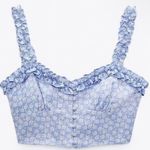 ZARA  Floral print crop Corset top size medium Photo 0