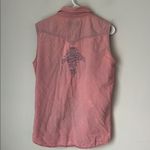 Harley Davidson Women’s Pink Pearl Snap Sleeveless Biker Vest, size Large # Photo 4