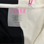 Terez NWT  Ribbed Button Cardigan Sweater Black White Split Colorblock Size XS Photo 3