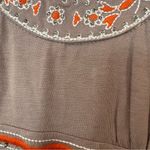 INC International Concepts Tan And Orange Embroidered/Beaded Dress Size Medium Photo 6