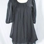 Y2K Gothic Black Chiffon Pleat Mini Dress AHS Coven Style Size M Photo 0