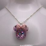 Handmade Glitter Pink Minnie Mouse Necklace  Photo 2